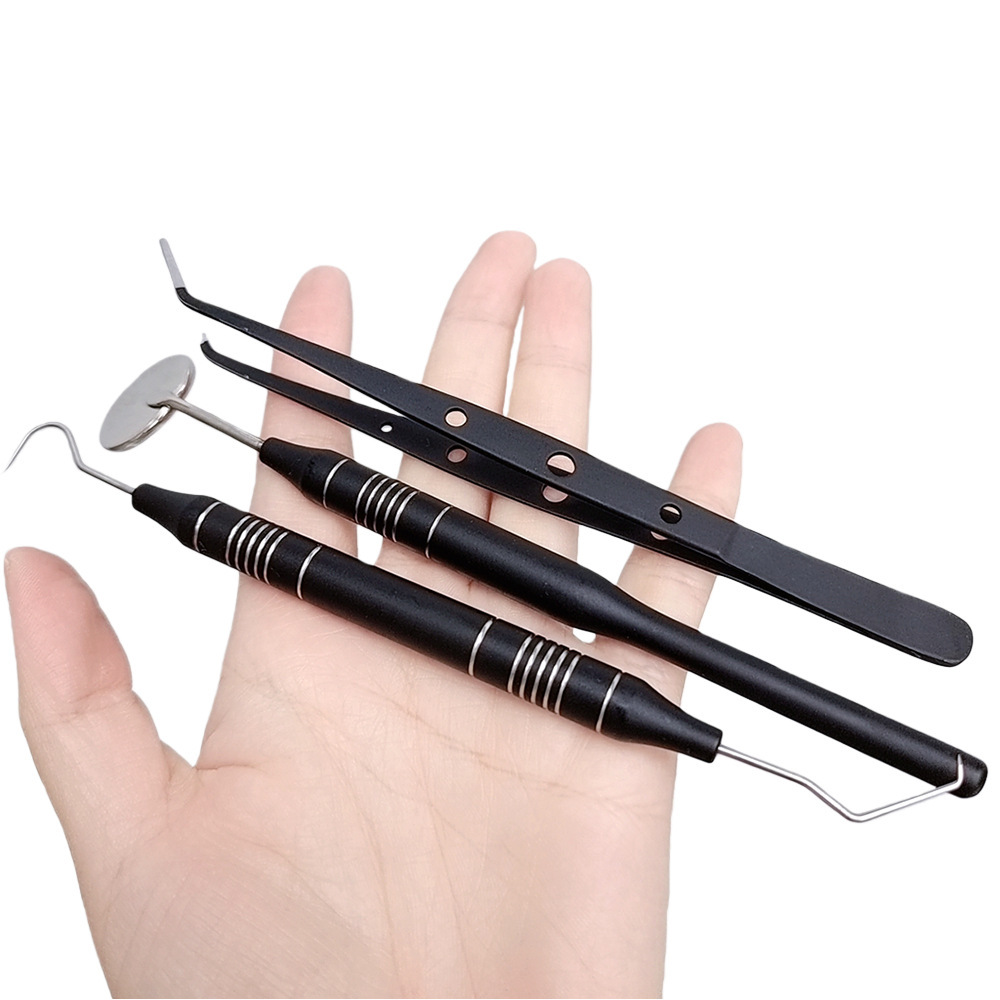 Dental Mirror Probe - Kit Dental de Acero Inoxidable Negro