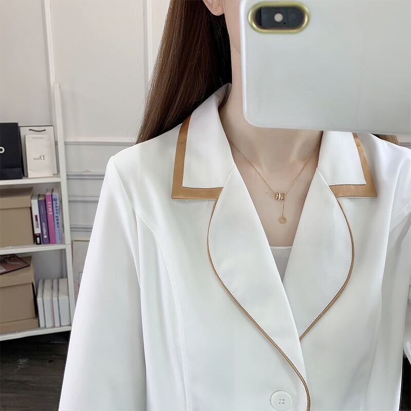 Medical Lab Logo - Vestido corto blanco de uniforme de