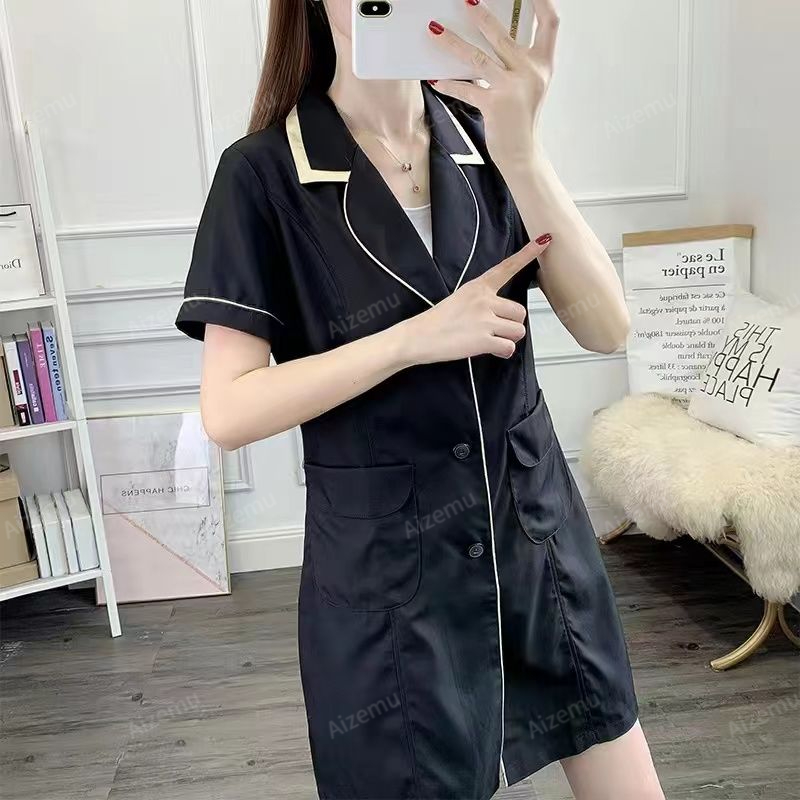 Medical Lab Logo - Uniforme de salón de belleza negro