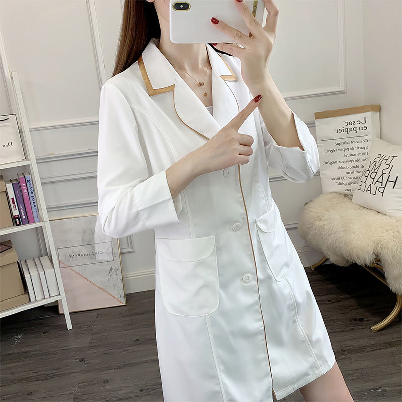 Vestido corto blanco de unifor - Medical Lab Logo reseña y precio
