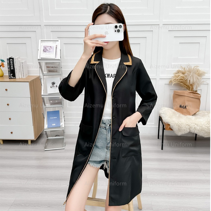 Uniforme de belleza negro con  - Medical Lab Logo reseña y precio