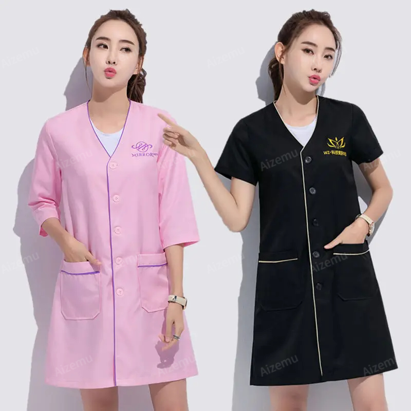 Vestido de uniforme de belleza - Medical Lab Logo reseña y precio