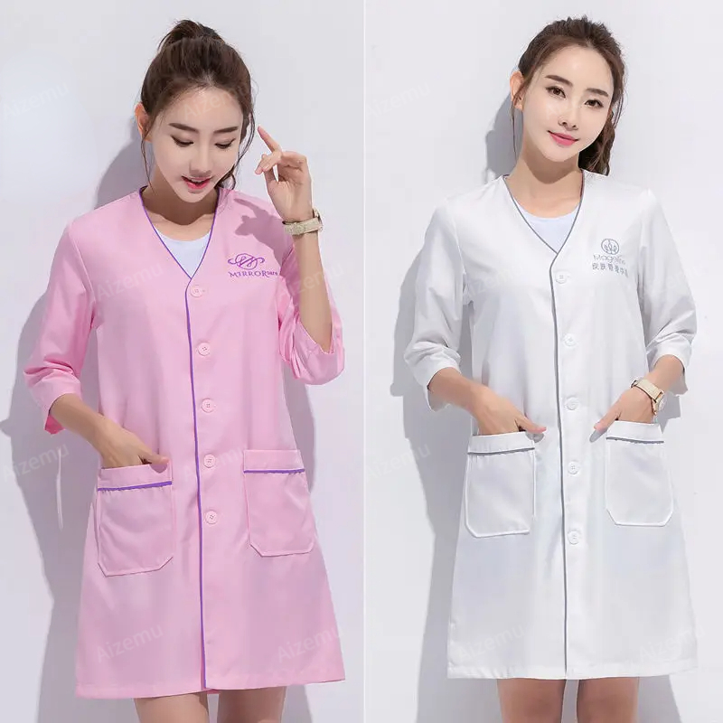 Vestido de uniforme de belleza - Medical Lab Logo reseña y precio