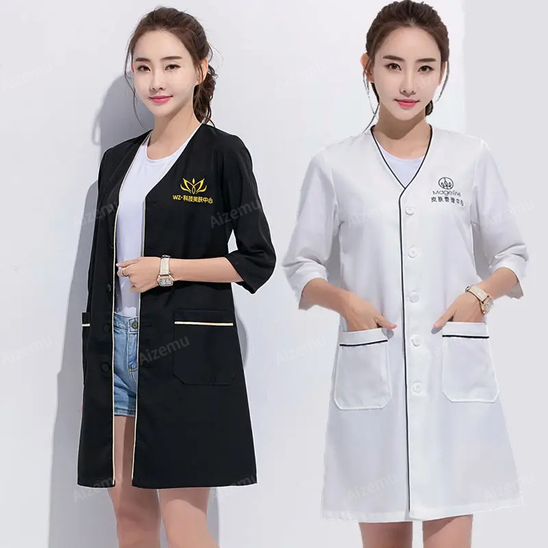 Vestido de uniforme de belleza - Medical Lab Logo reseña y precio